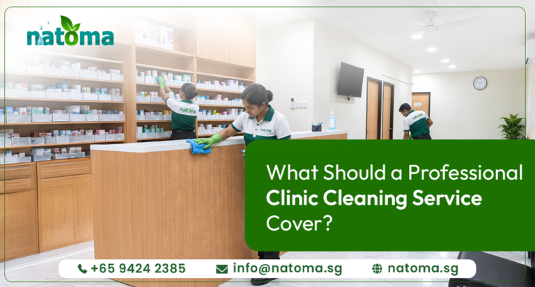 3 natoma cleaners cleaning and mopping the clinic reception area